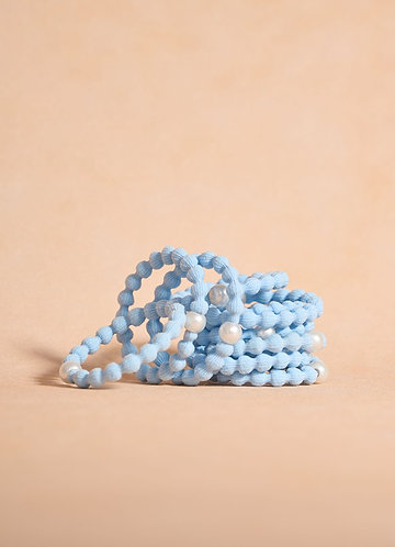 front Pearl Hair Ties Set of 10