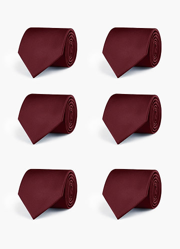 front Stretch Satin Matching Groomsmen Tie Set – 6 Pieces