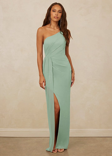 Christian Siriano Bridal for Azazie 1003 Bridesmaid Dresses One Shoulder Chiffon Sheath Dress image1 0