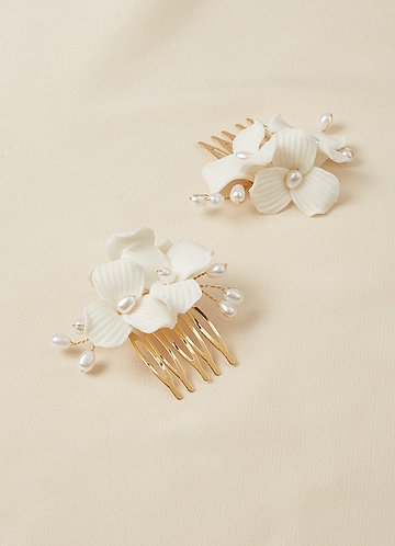 front Two-Piece Mini Floral Hair Comb Set
