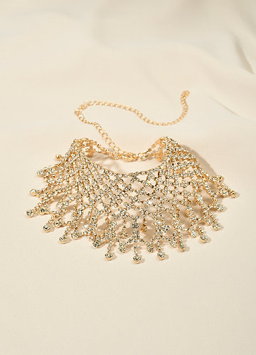 front Rhinestone Statement Collar Necklace