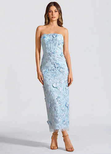 Elina Ice Blue Floral Maxi Dress image1