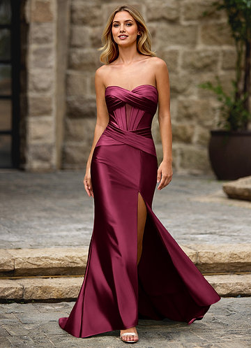 Moondust Ankara Red Corset Prom Dress image1