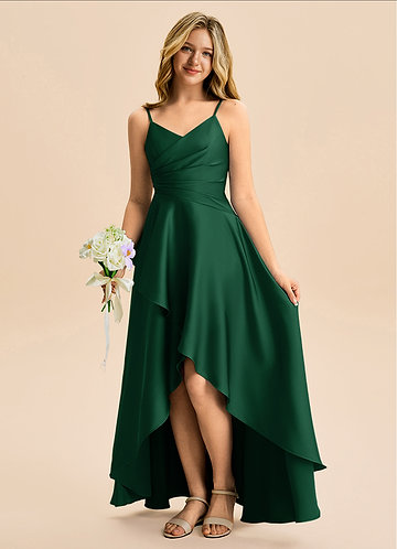 slim fit dress slacks Dark Green Asymmetric Georgette Dress With Glitter Details Asymmetrica