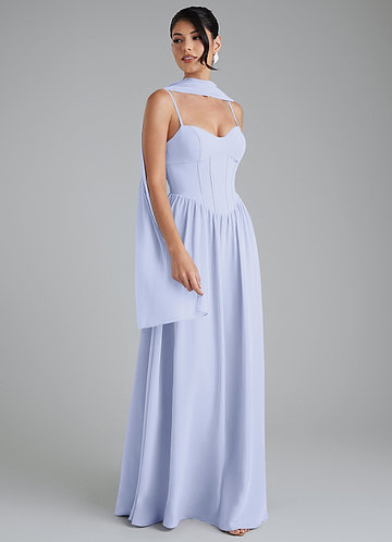 larkspur bridesmaid dresses Lela Rose Bridesmaid Womens 6 Larkspur Blue Maxi Crepe Dress Gown Jewel Neckline