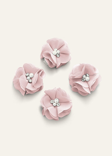 front Set di quattro fermagli per capelli in chiffon di colore coordinato