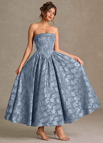 Mila Dusty Blue Midi Dress image1