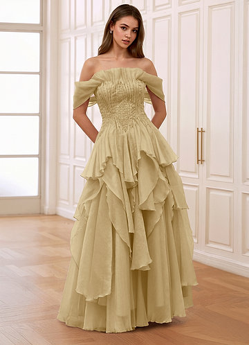 Lilibethanne Or Robe de mariée à volants en tulle image1