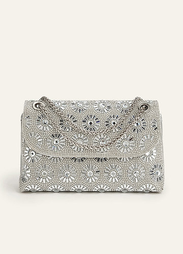 Rhinestone Sunburst Shoulder Bag front