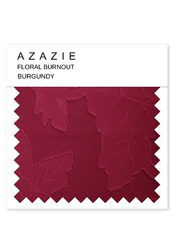 front Azazie Floral Burnout Swatch Bourgogne
