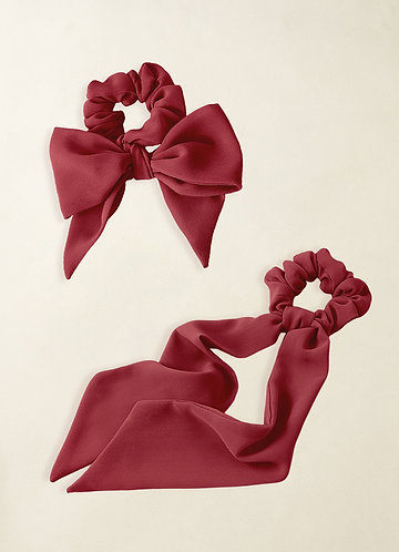 front Matching Color Chiffon Multiway Hair Scarf Scrunchie Set