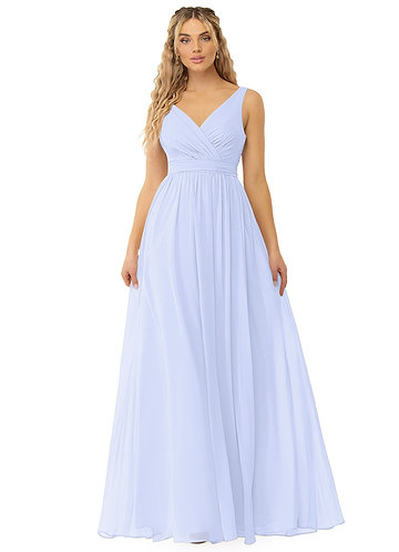 Azazie Kora Vestidos Dama de Honor Vestido de Lavanda de Gasa de Corte en A con Plisado image1