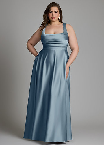 Dusty Blue Plus Size Bridesmaid Dresses