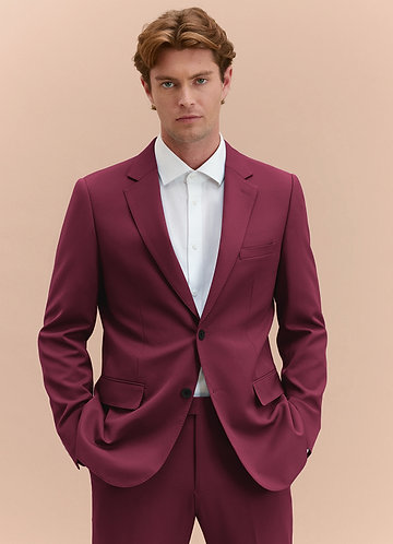 James Burgundy Structured Stretch Suit front