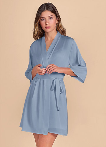 front 2-PIECE SATIN ROBE AND SLIP SET