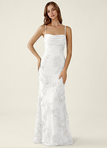 Bellatrix Weiß 3D-Blumen-Korsett-Meerjungfrauen-Schnürung am Rücken, Ballkleid image1