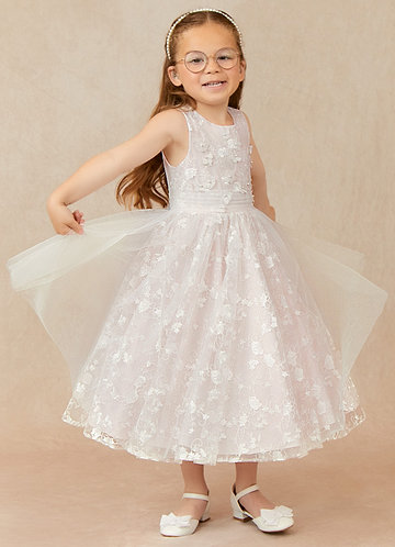 Kissangel Long Lace Flower Girl Dress