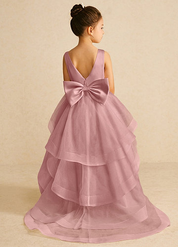 Pumpkin Flower Girl Dresses Dusty Rose A-Line Convertible Tulle Dress image1