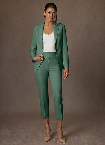 front Kennedy Eucalyptus Structured Stretch Pants Suit