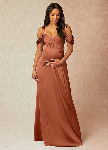Azazie Rhea Stretch Satin Dress Maternity Bridesmaid Dresses  image1