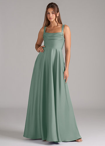 silver sage green bridesmaid dresses Flattering A-Line Maxi Chiffon Sage Green Plus Size Bridesmaid Elegance COCOMELODY CB0732, Lake Blue main image 0