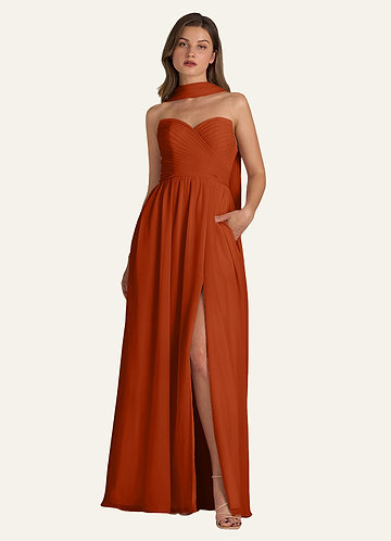 strapless open back dress plus size bridesmaid dresses burnt orange prom dress cg23119 main image 1