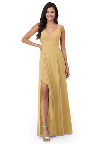 gold and blue bridesmaid dresses