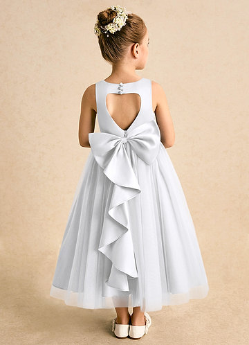 Azazie Solia Robes de Fillette d'Honneur Robe Princesse en Tulle Arc Blanc image1