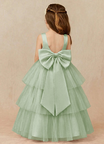 wedding dress with green sash Berylove Women Plus Size Bridesmaid Dress Sage Green A Line Chiffon Spaghetti Straps Long Wedding Guest Dress with Sash, Sage Green / US12 main image 0