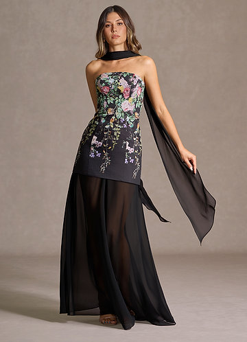 Vestido Negro Múltiples Largo Undra image1
