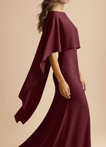 front Azazie Cape multi-positions en satin extensible de couleur assortie