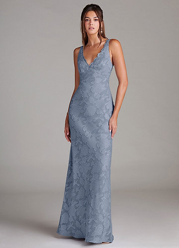 blue dress for baby girl Clementine Tulle Midi Dress - Dusty Blue Floral main image 0