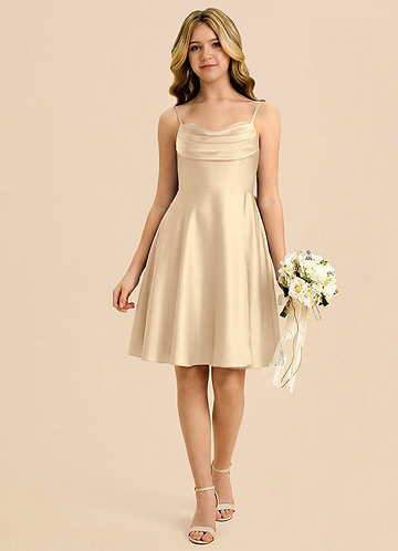Champagne Junior Bridesmaid Dresses | Azazie CA