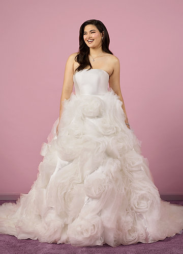 Barbie ♥ Azazie Wedding Dresses Ball-Gown Strapless Organza Cathedral Train Dress image1