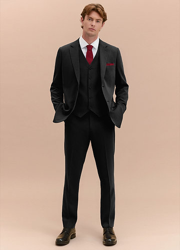 front William Black Comfort Blend 3-piece suit