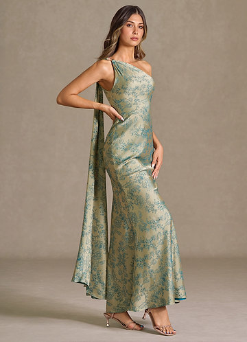 Sapphira Platinum Teal Maxi Dress image1