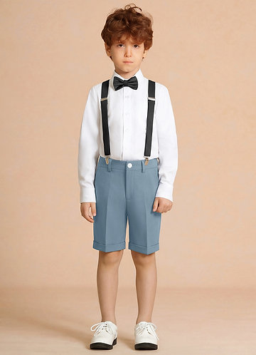 front Oliver Light Blue Boy Shorts Suit 4-Piece Set