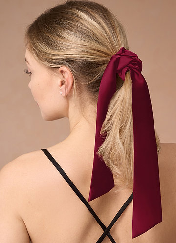 front Matching Color Stretch Satin Hair Scarf
