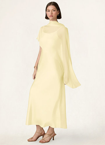 front Azazie Passender Chiffon-Umhang im Schrägschnitt