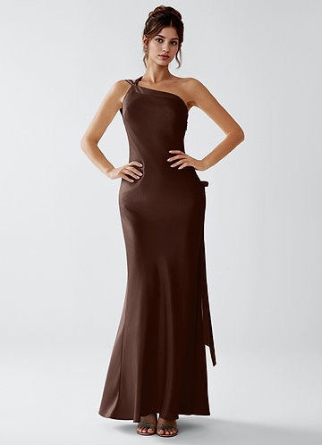 Stephanie Ganache Luminous Satin Maxi Dress image1
