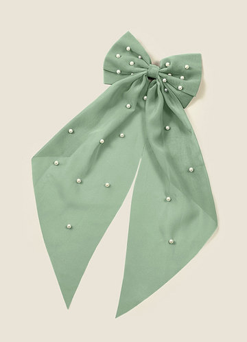 front Pearl Hair Bow Hair Clip