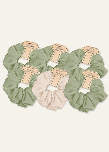 front Matching Color Mixed Color Bridesmaid Stretch Satin Over Size Scrunchie Set