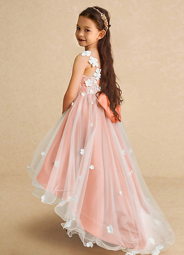 Azazie Celia Flower Girl Dresses Sunset A-Line Lace Tulle Dress image1