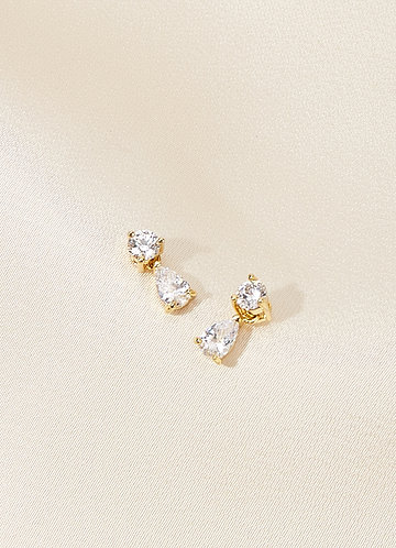 front Boucles d'oreilles pendantes délicates en cristal