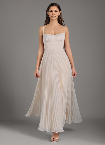 Anita Cream Pleated Maxi Dress image1