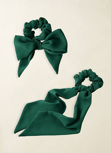 front Matching Color Chiffon Multiway Hair Scarf Scrunchie Set