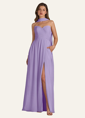 front Azazie Cachecol de chiffon da mesma cor