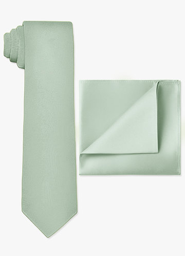 front Matte Satin Wide Tie and Pocket Square Set