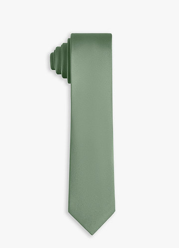 front Stretch Satin Skinny Tie 0