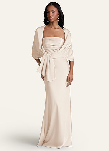 front Azazie Matchande Färg Aleena Stretch Satin Sjal